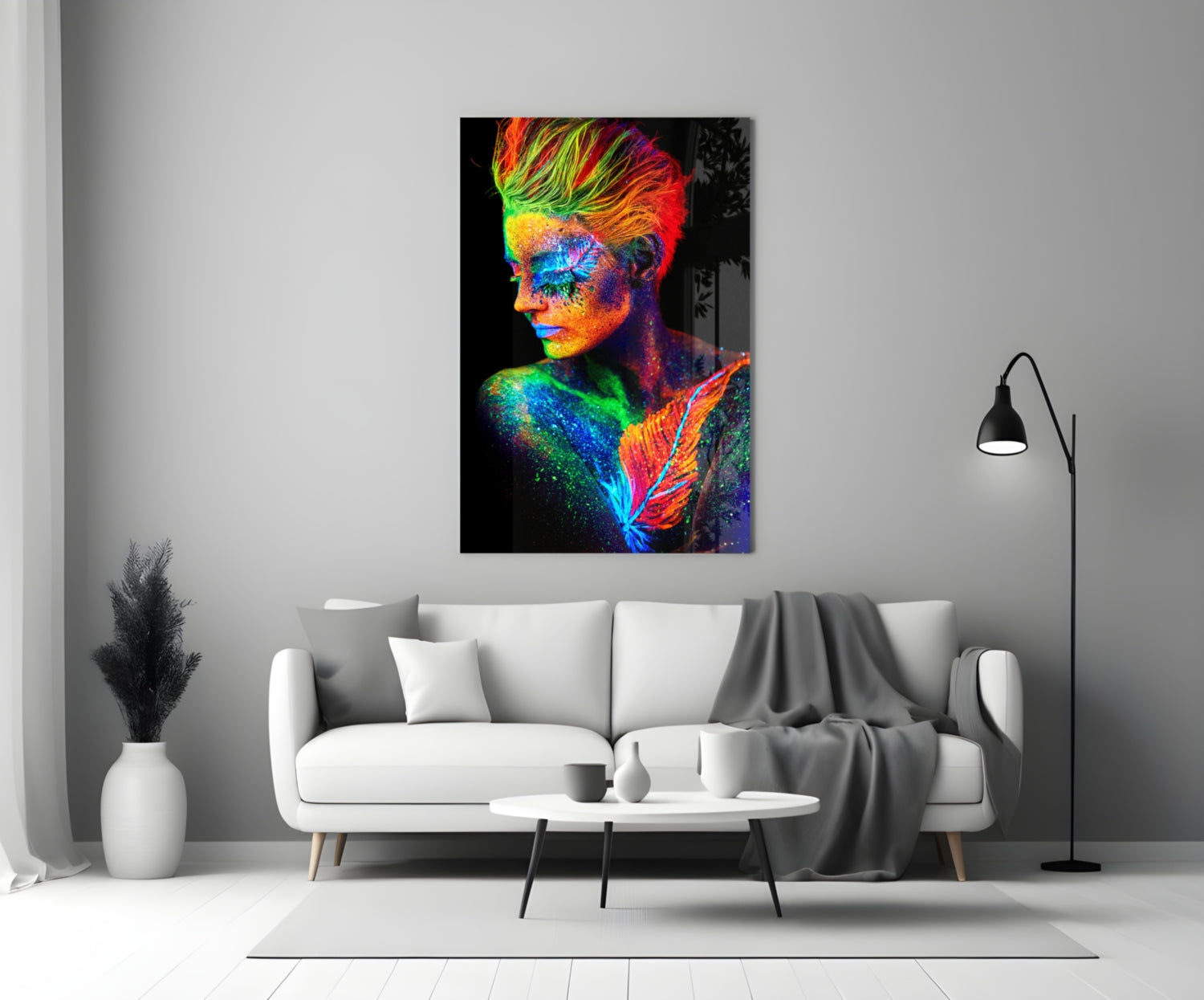 Woman Portrait Glass Wall Art.