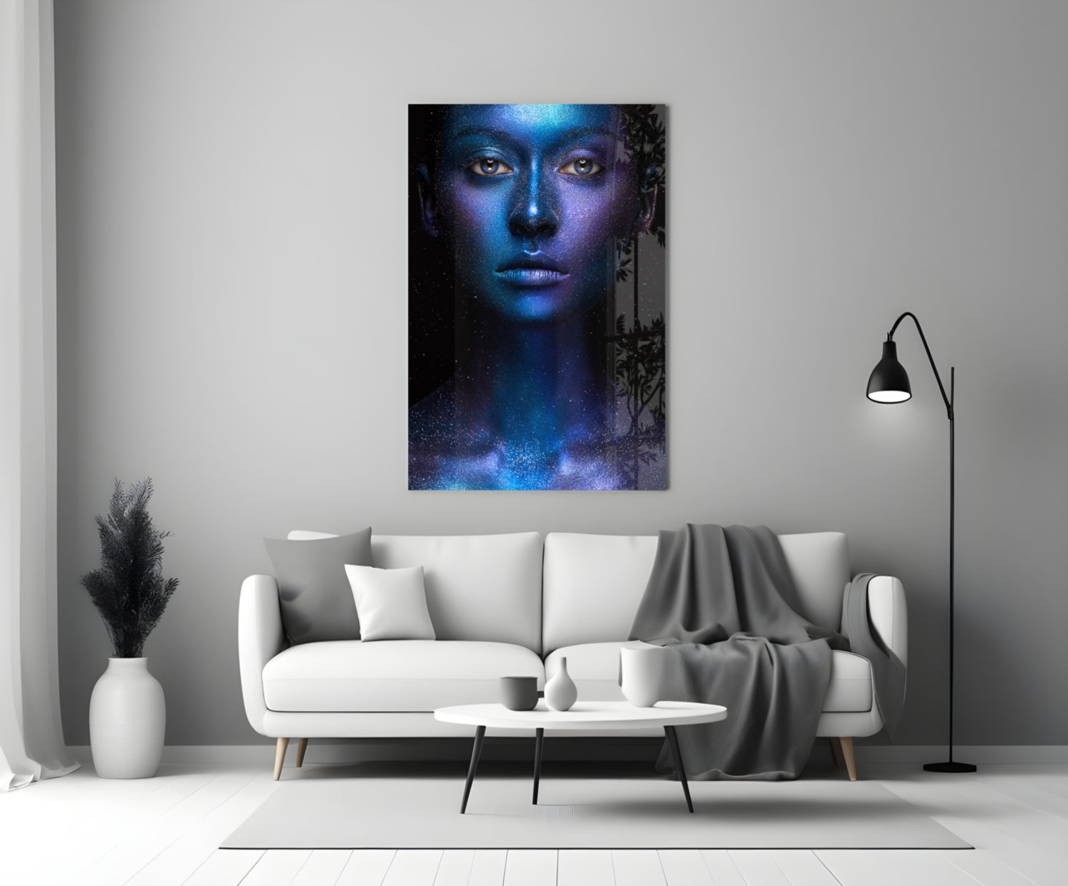 Woman Portrait Glass Wall Art.
