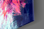 Abstract artwork anchoring a contemporary wall in bold palette