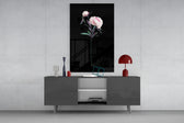 Flower panel catching soft light to reveal its blush tones