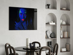 Woman Portrait panel adding statement energy to a lounge