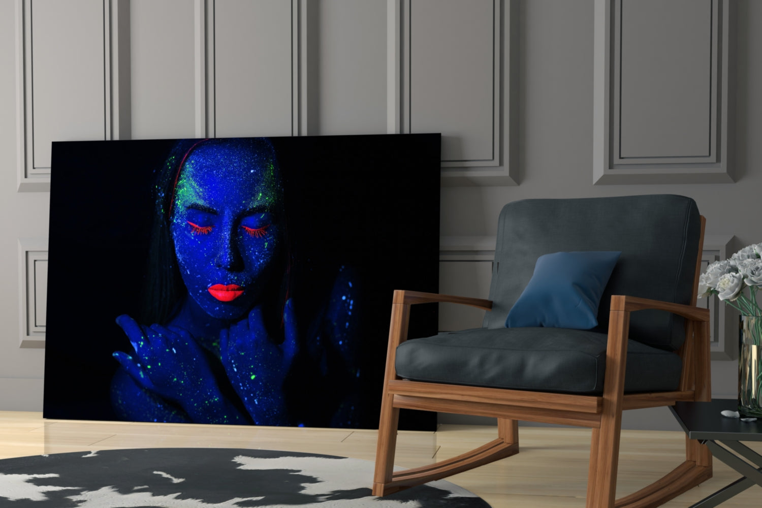 Woman Portrait Glass Wall Art.