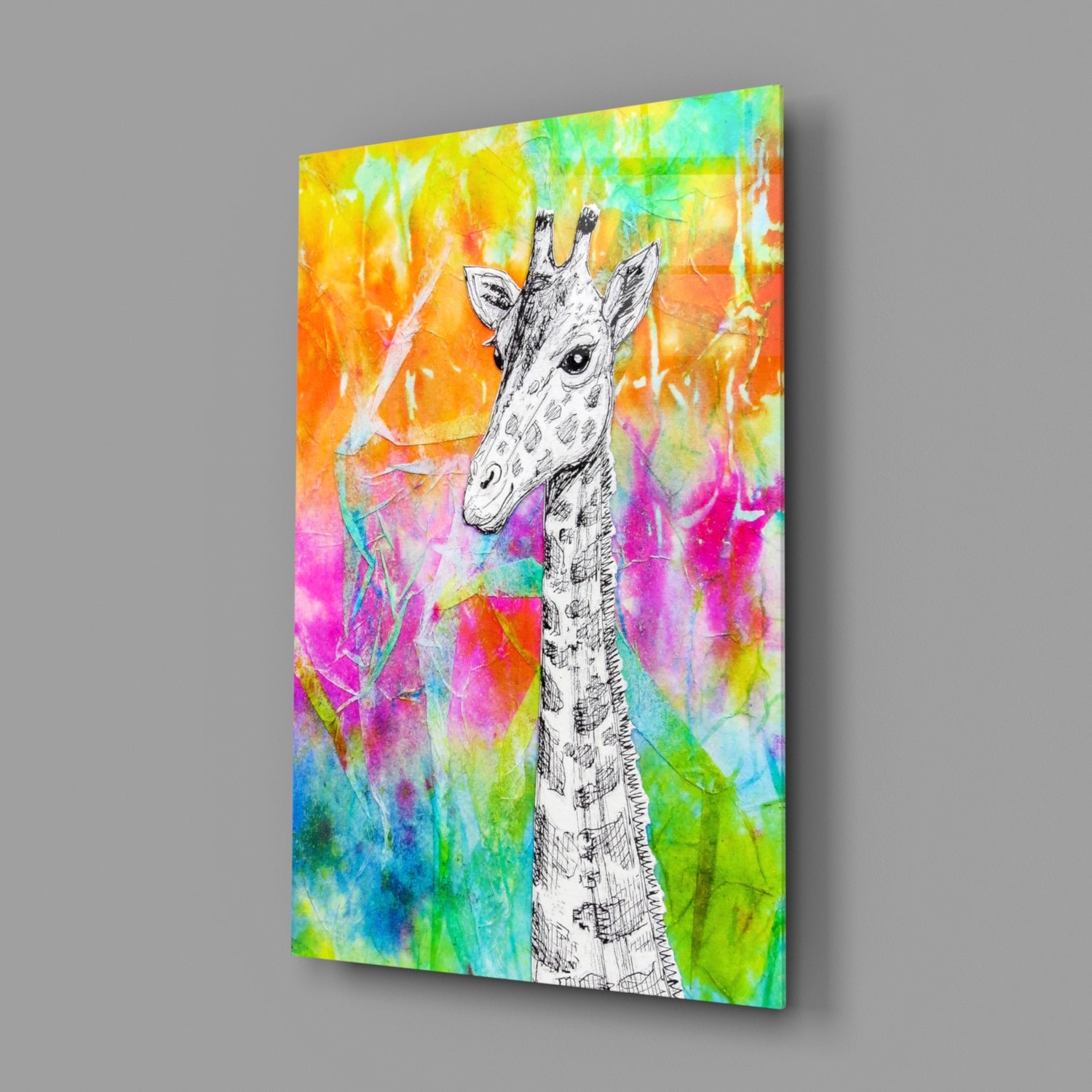 Giraffe Glass Wall Art.