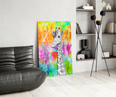 Giraffe panel adding bright palette to a playroom