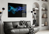Rhythmic Fog glass wall art styled in a creative studio