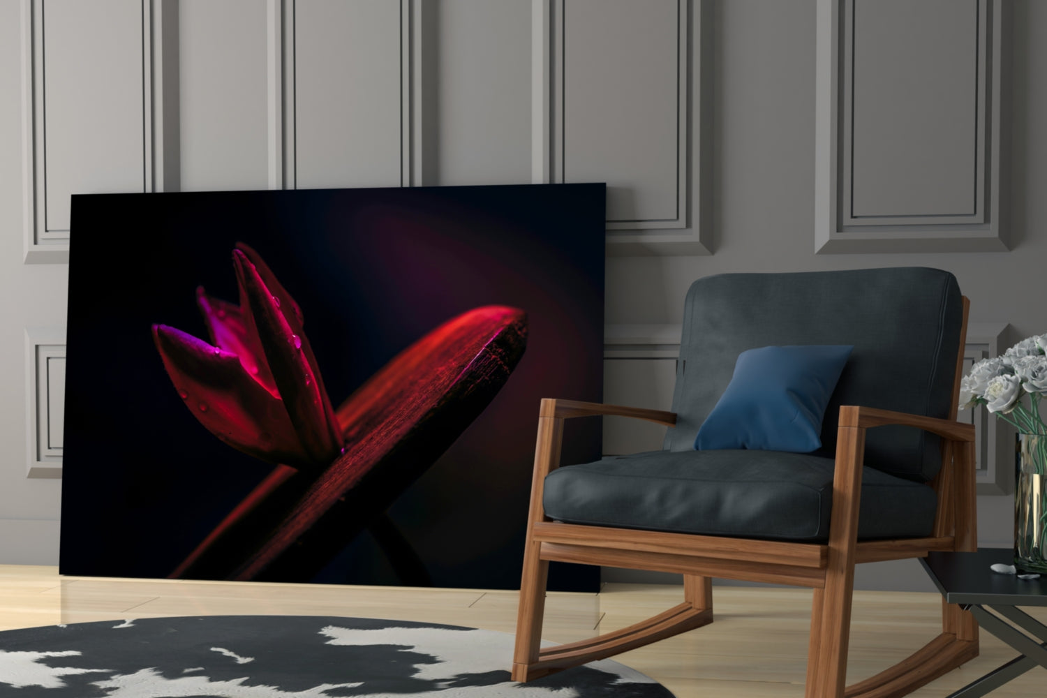 Red Leaf Glass Wall Art.