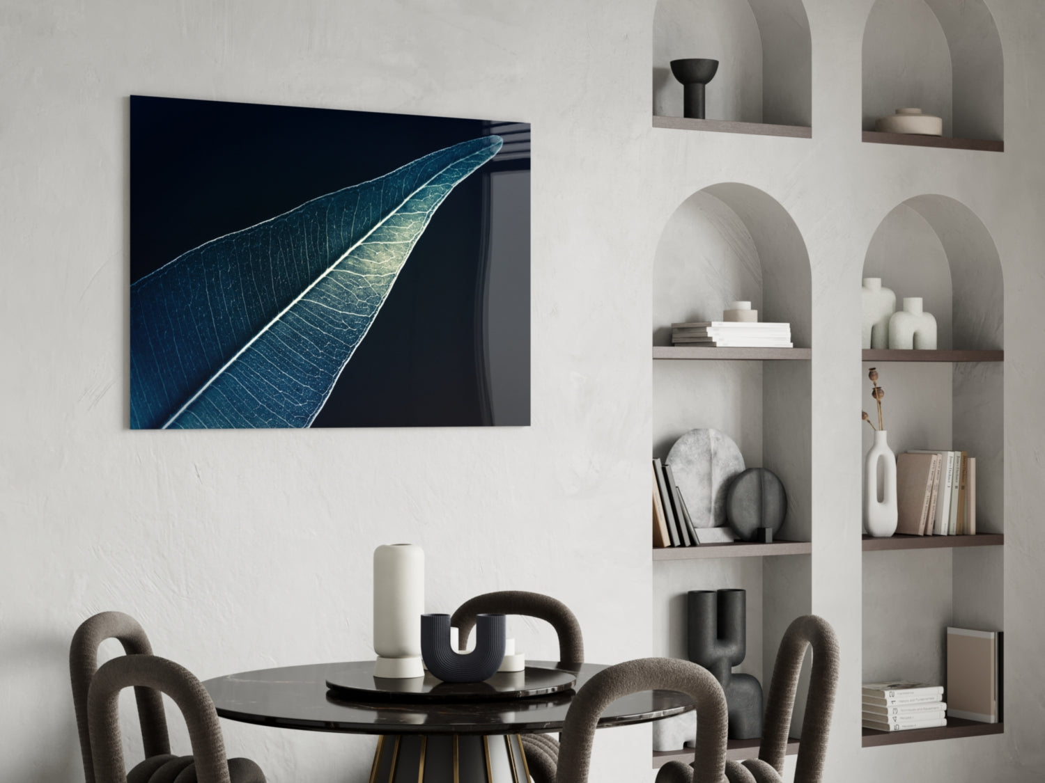 Green Leaf Glass Wall Art.