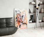 Abstract Woman panel adding journal-page charm to a dressing area