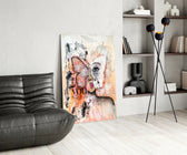 Abstract Woman panel adding journal-page charm to a dressing area