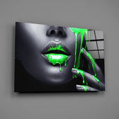 Neon-paint portrait bringing editorial drama to a contemporary living space