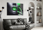 Women's glass wall art styled in a creative studio