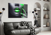 Women's glass wall art styled in a creative studio