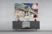 Illustration bridge panel catching daylight to reveal its watercolor cloud
