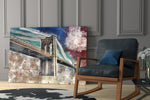 Illustration bridge glass print enhancing a hallway with cultural drama