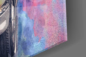 Illustration Taxi artwork anchoring a retro-themed wall in bright palette
