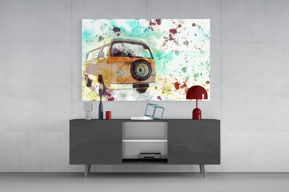 Illustration Vosvos panel catching daylight to reveal its watercolor splatter