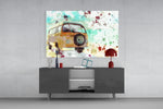 Illustration Vosvos panel catching daylight to reveal its watercolor splatter
