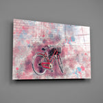 Red bicycle panel bringing imaginative pulse to a contemporary living space