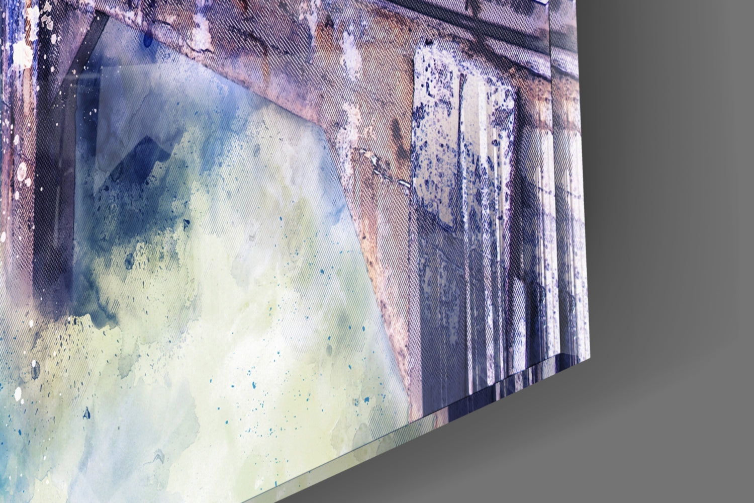 Illustration Dock Glass Wall Art.