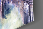 Illustration Dock artwork anchoring a coastal-themed wall in soft palette