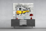Yellow Tram Basel panel catching daylight to reveal its pencil cross-hatching