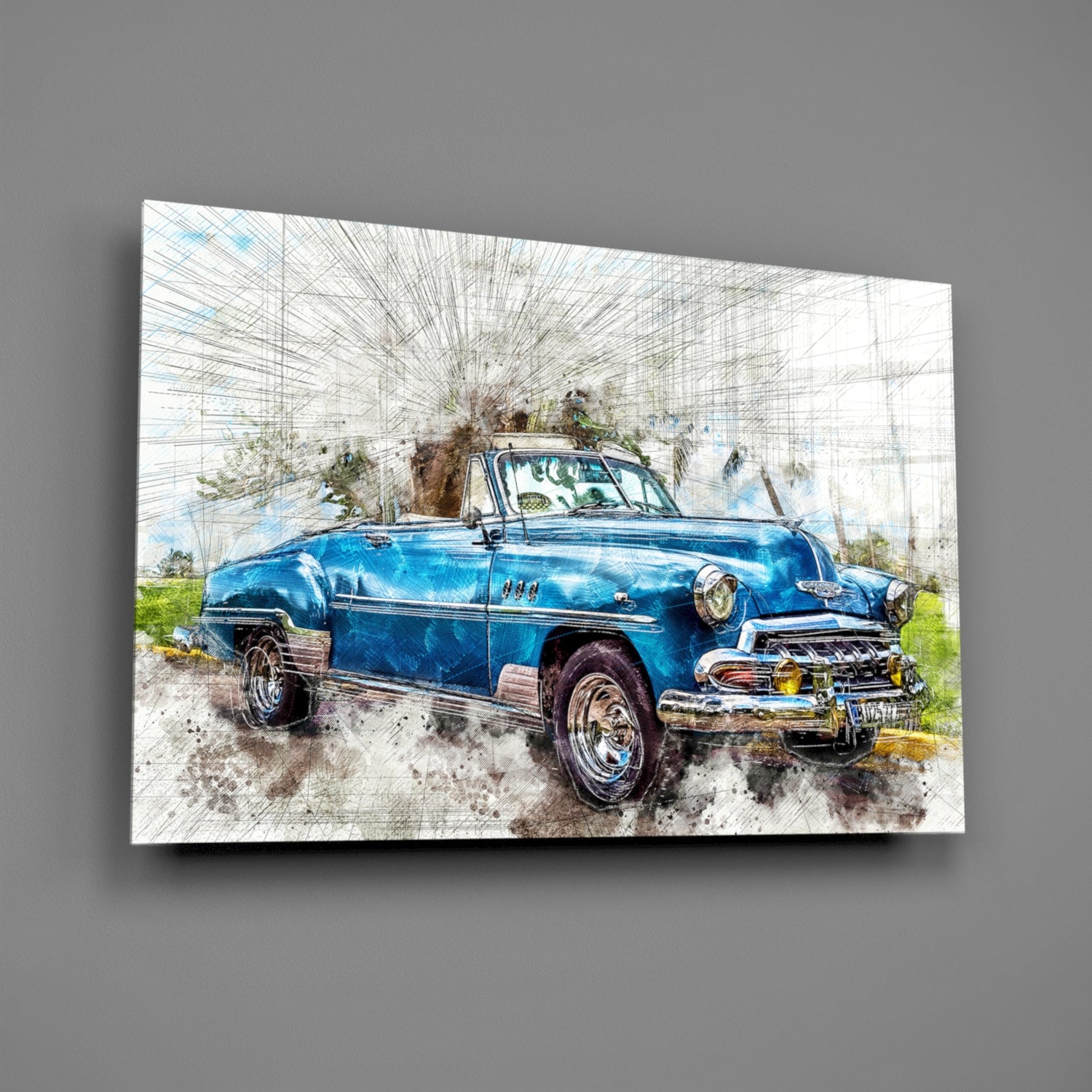 Classic Chevrolet Glass Wall Art.