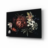 Floral Pattern glass wall art displayed above a console in a designer interior