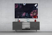 Floral Pattern panel catching low light to reveal its painted bouquet