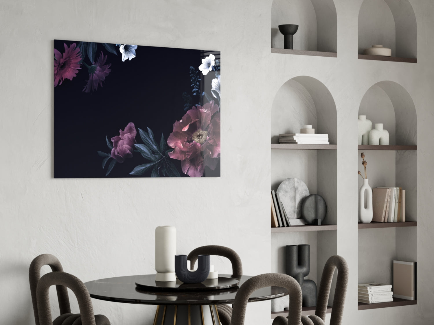 Floral Pattern Glass Wall Art.