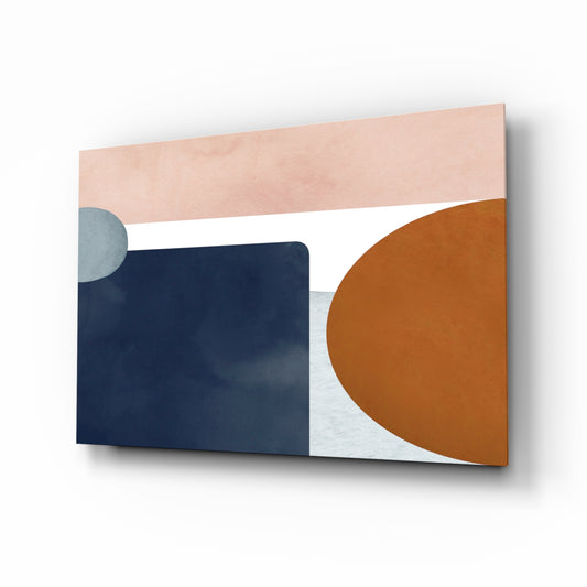 Copenhagen glass wall art displayed above a console in a designer interior