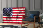 Flag of the United States glass print enhancing a hallway with statement focal point
