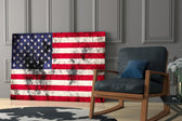 Flag of the United States glass print enhancing a hallway with statement focal point