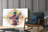 Online glass print enhancing a hallway with statement focal point