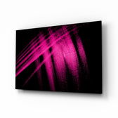 Pattern glass wall art displayed above a console in a designer interior