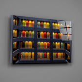 Rainbow-door façade panel bringing cosmopolitan warmth to a contemporary living space