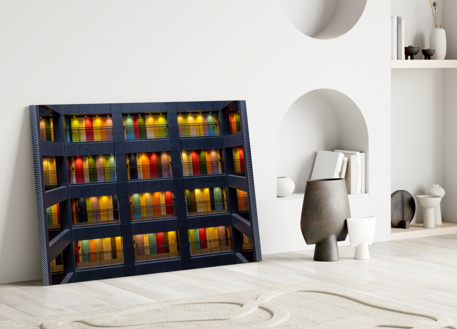 Colored Doors Glass Wall Art.