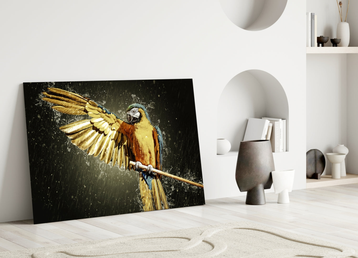 Parrot Glass Wall Art.