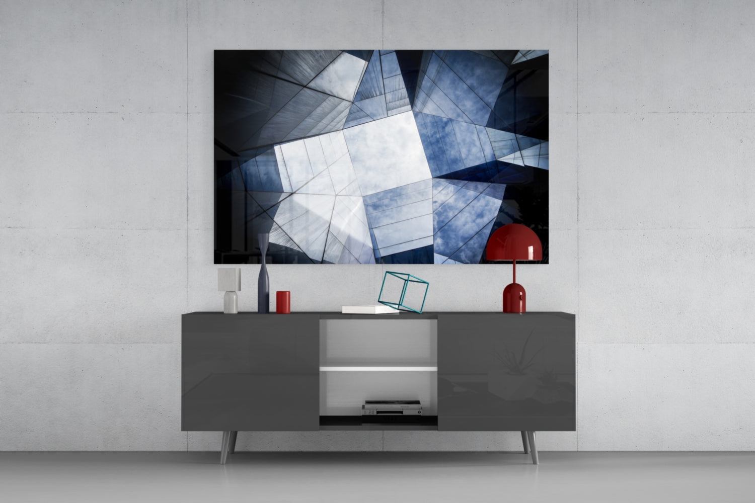 Geometric Architecture Glass Wall Art.