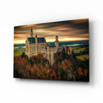 Castle glass wall art displayed above a console in a designer interior