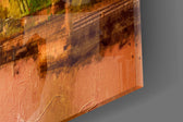Windmills artwork anchoring an entryway with warm palette