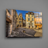 European old-town panel bringing storybook mood to a contemporary living space