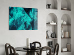 Green Abstract Pattern panel adding after-dark mood to a lounge
