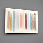 Muted-stripe panel bringing serene calm to a contemporary living space