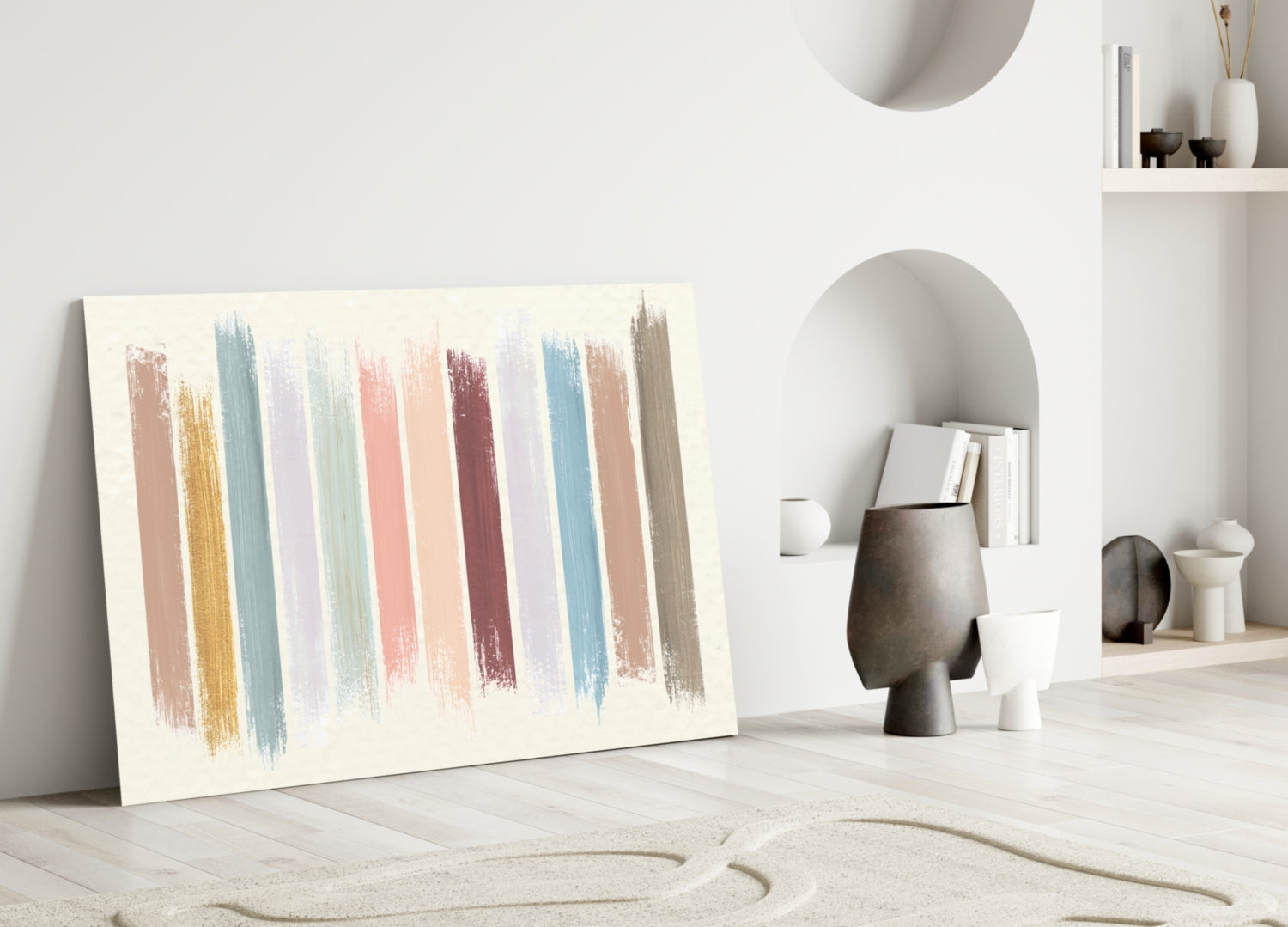 Colored Lines Glass Wall Art.