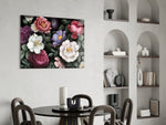 Floral panel adding intimate warmth to a bedroom
