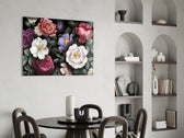 Floral panel adding intimate warmth to a bedroom