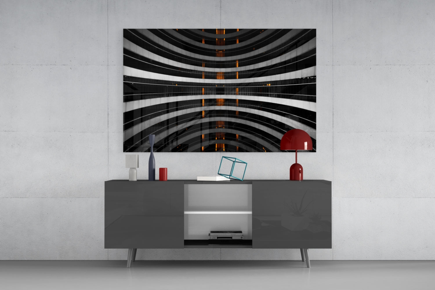 Interesting Architectural Glass Wall Art.