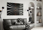 Interesting Architectural glass wall art styled in an executive office