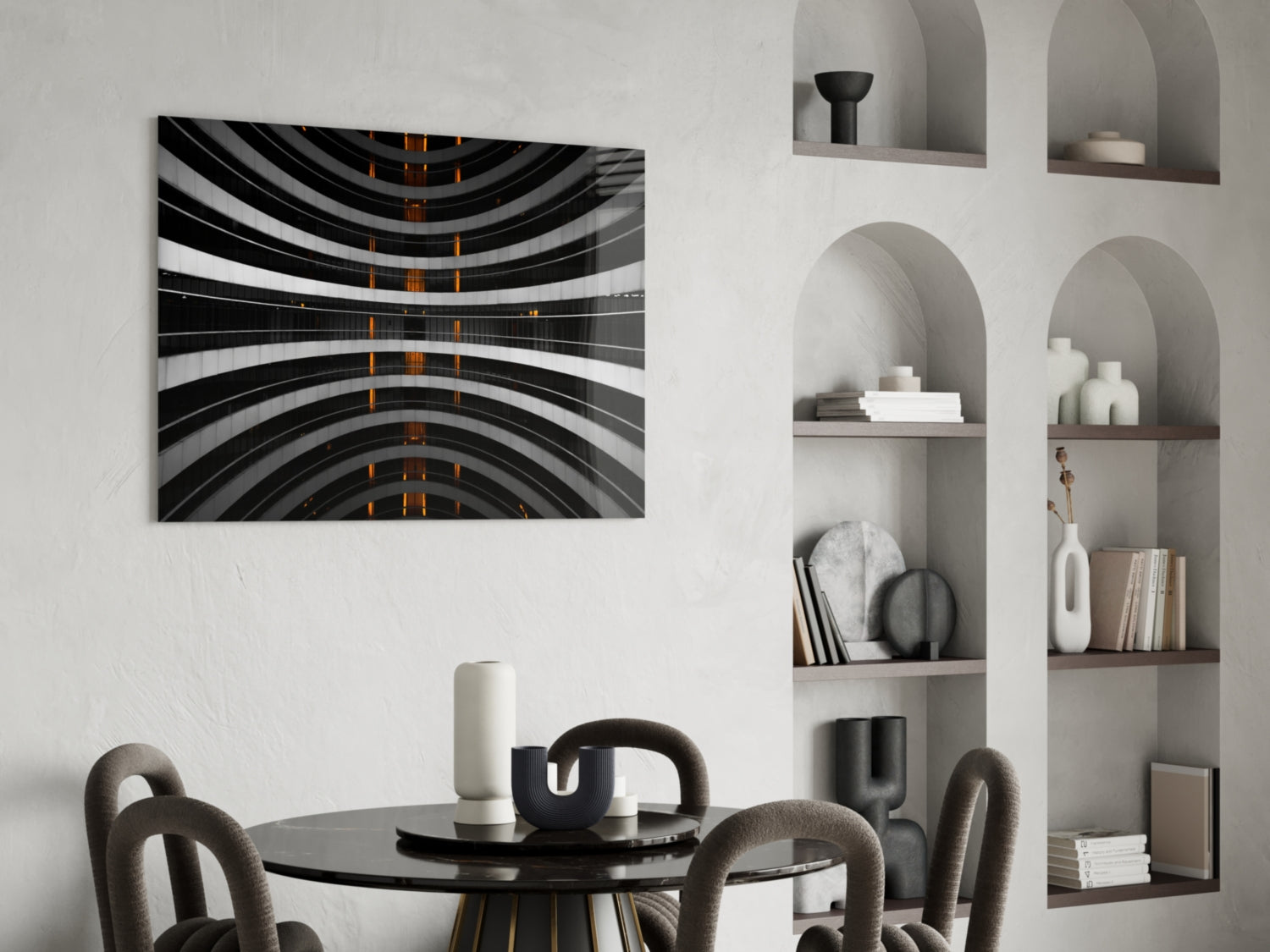 Interesting Architectural Glass Wall Art.