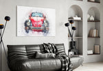 Vosvos glass wall art styled in a creative studio